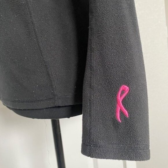 NORTH FACE 1/4 Zip Black Polartec Fleece Pullover Breast Cancer Small - Picture 9 of 16
